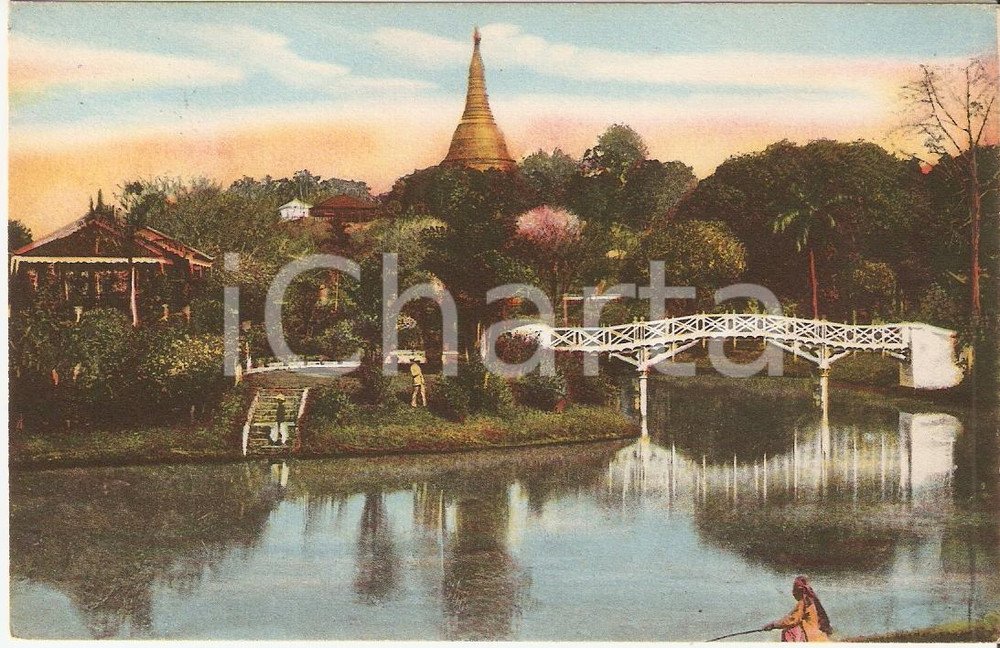 Cartolina originale da collezione 1939 MISSIONI ESTERE - BIRMANIA pittoresca - Dintorni RANGOON *Cartolina FP NV 1
