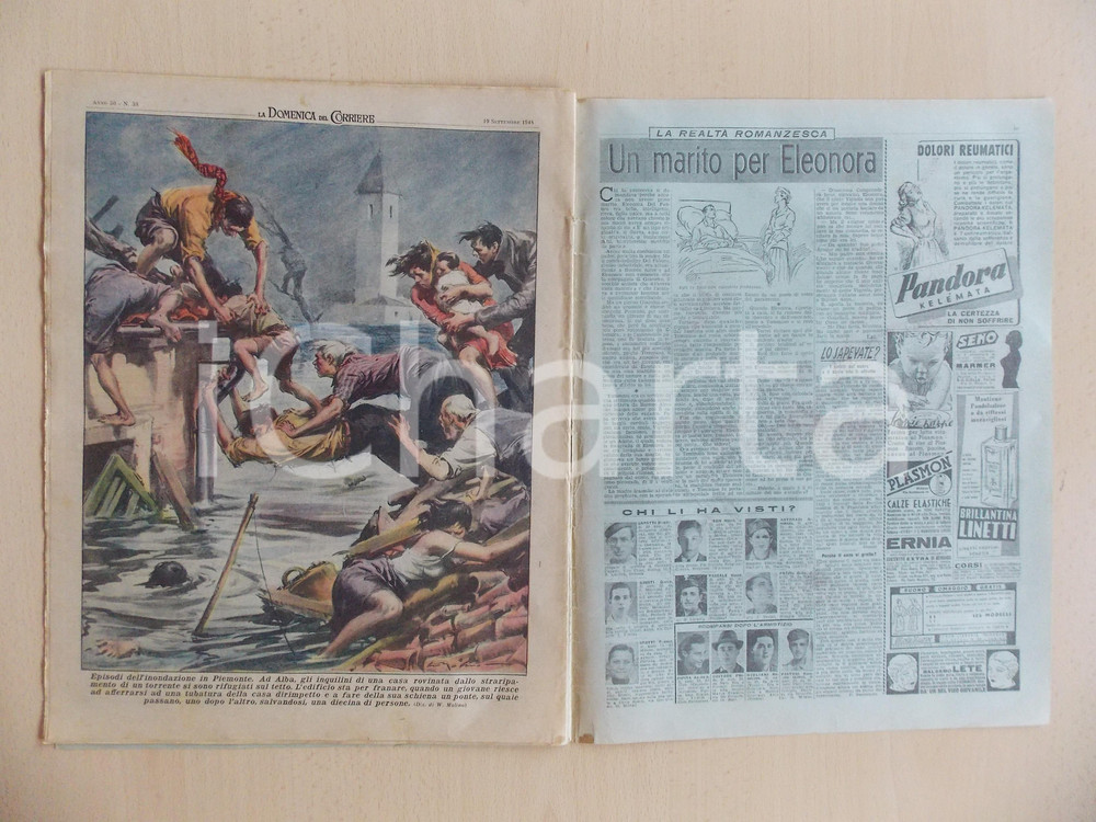 Giornale, rivista storica 1948 DOMENICA DEL CORRIERE Disastrosa inondazione ad ALBA Con sovracoperta 1