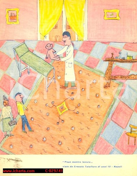 Materiale pubblicitario d’epoca 1954 FARMACEUTICA DUOMICINA Pubblicità  con disegno infantile 1