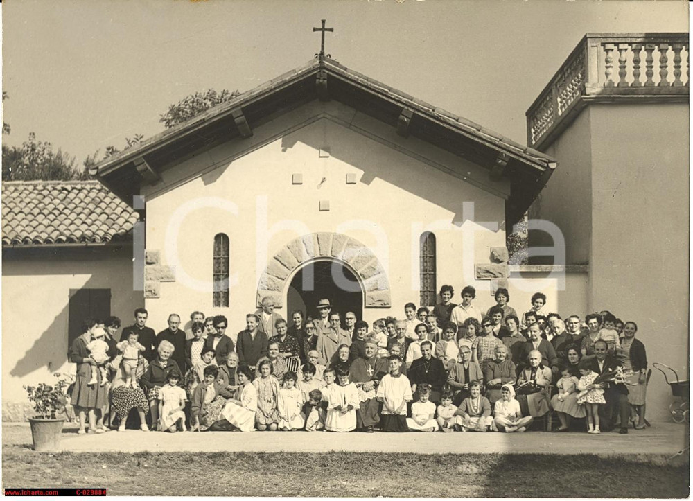 Fotografia d epoca originale 1961 PAVULLO NEL FRIGNANO MO Arcivescovo Giuseppe AMICI a Villa CAMPICHIARA 1