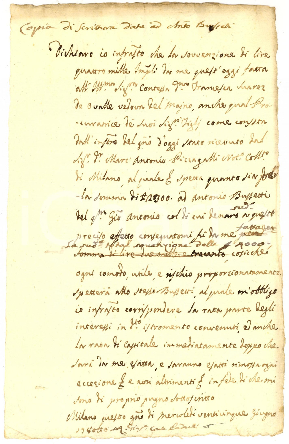Documento originale, autentico 1788 MILANO Sovvenzione per Francesca SUAREZ DE OVALLE 1
