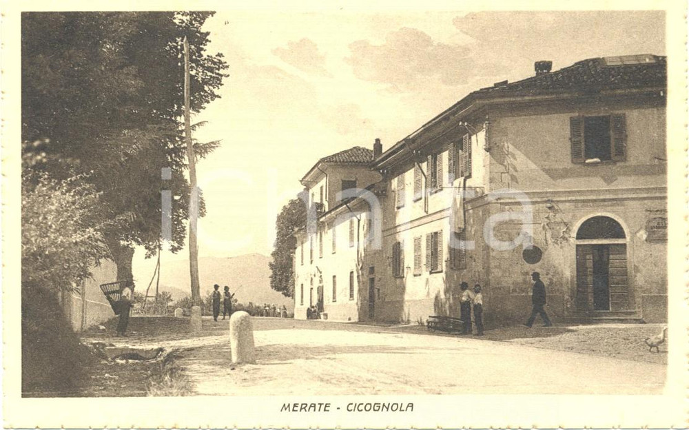 Cartolina originale da collezione Merate Cicognola anni '30 *Veduta d'epoca ANIMATA 1