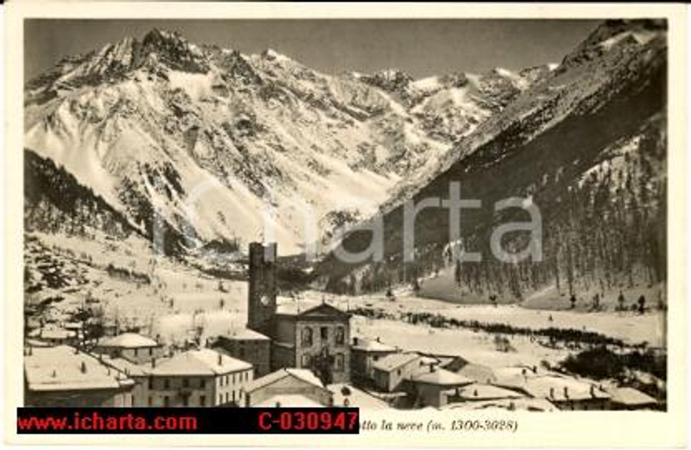 Cartolina originale da collezione 1928 PONTE DI LEGNO (BS) Il Castellaccio sotto la neve 1