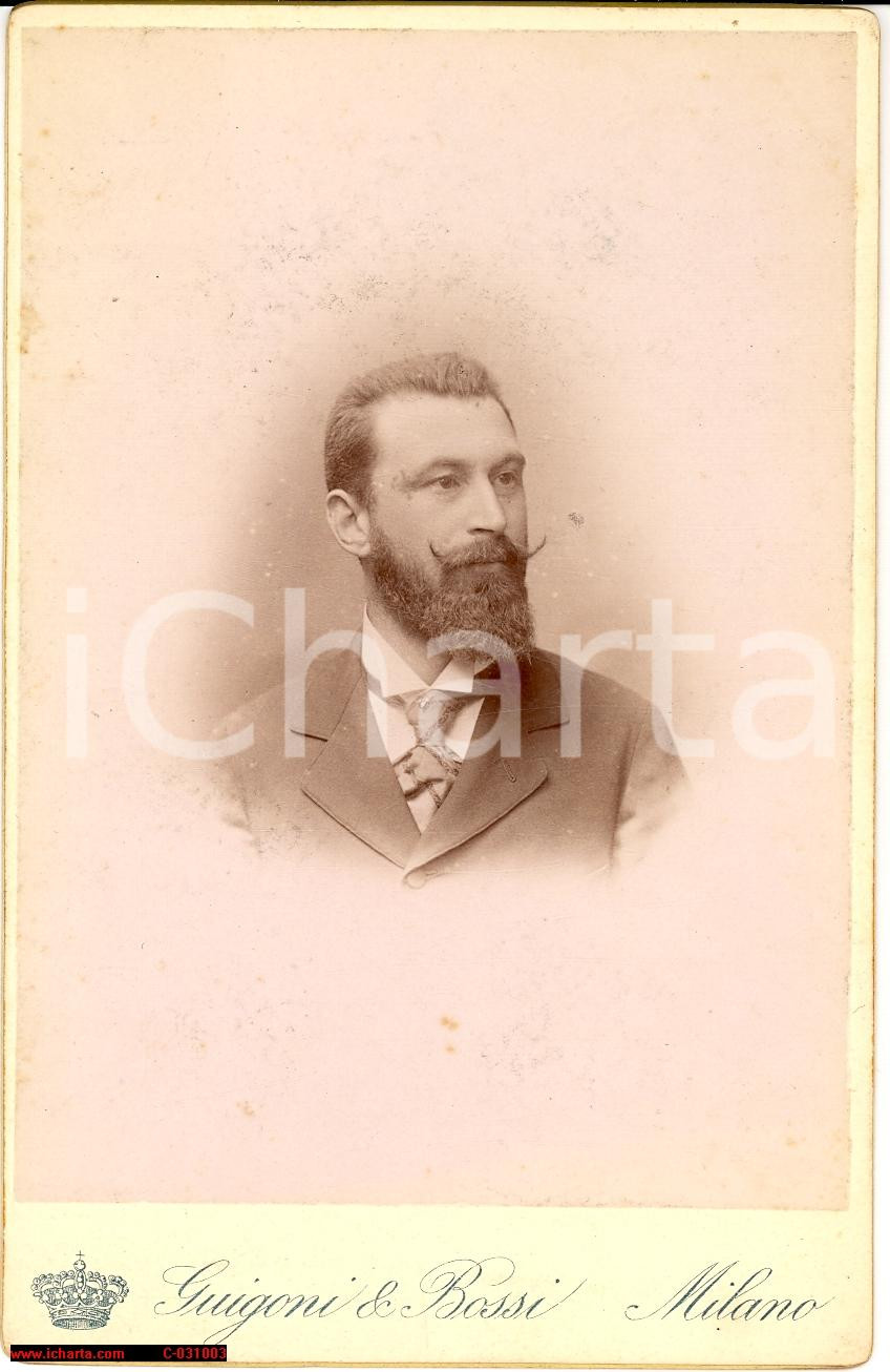 Fotografia d epoca originale 1890 MILANO Ritratto del medico Carlo BELLI Foto GUIGONI e BOSSI 1