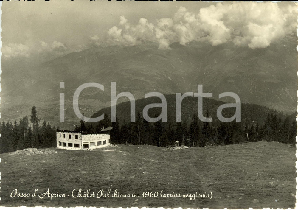 Cartolina originale da collezione 1955 APRICA SO L arrivo della seggiovia allo chalet PALABIONE Cartolina FG VG 1