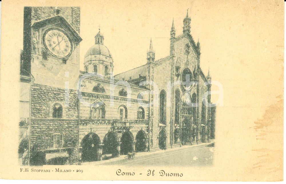 Cartolina originale da collezione 1900 ca COMO La facciata del DUOMO * Cartolina postale FP NV 1