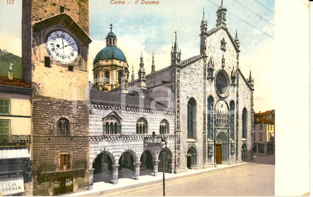 Cartolina originale da collezione 1920 ca COMO La facciata del duomo e il BROLETTO * Cartolina FP NV 1