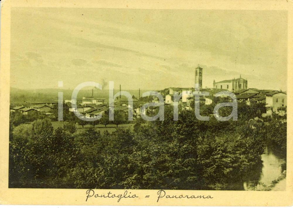 Cartolina originale da collezione 1941 PONTOGLIO (BS) Veduta panoramica del paese *Cartolina FG NV 1