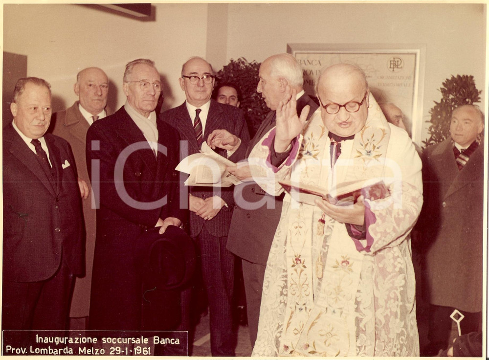 Fotografia d epoca originale 1961 MELZO MI Inaugurazione BANCA PROVINCIALE LOMBARDA 8 1