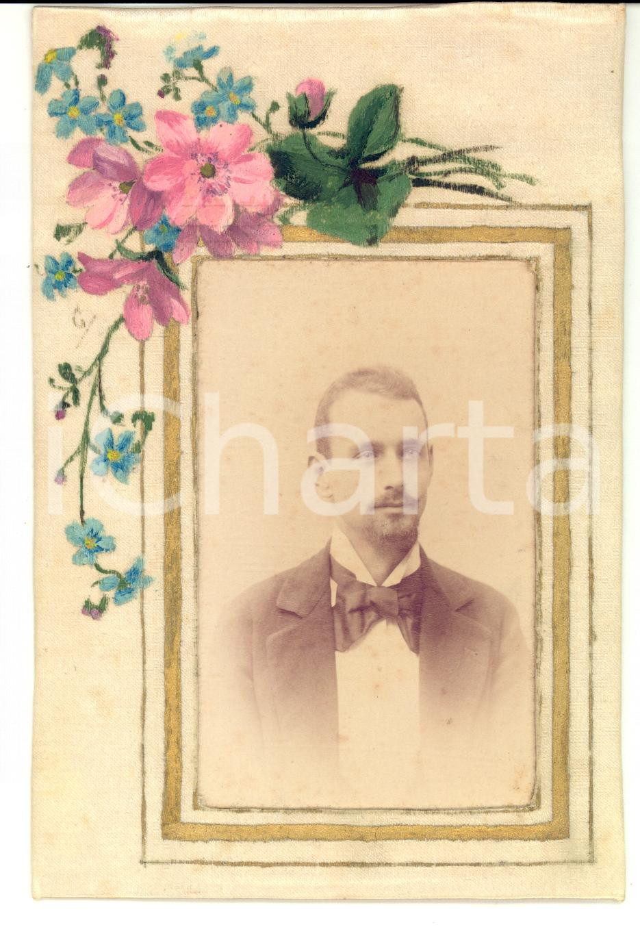Fotografia d epoca originale 1896 MILANO ? Ritratto di giovane  a colei che disperatamente amo  Fotografia 1