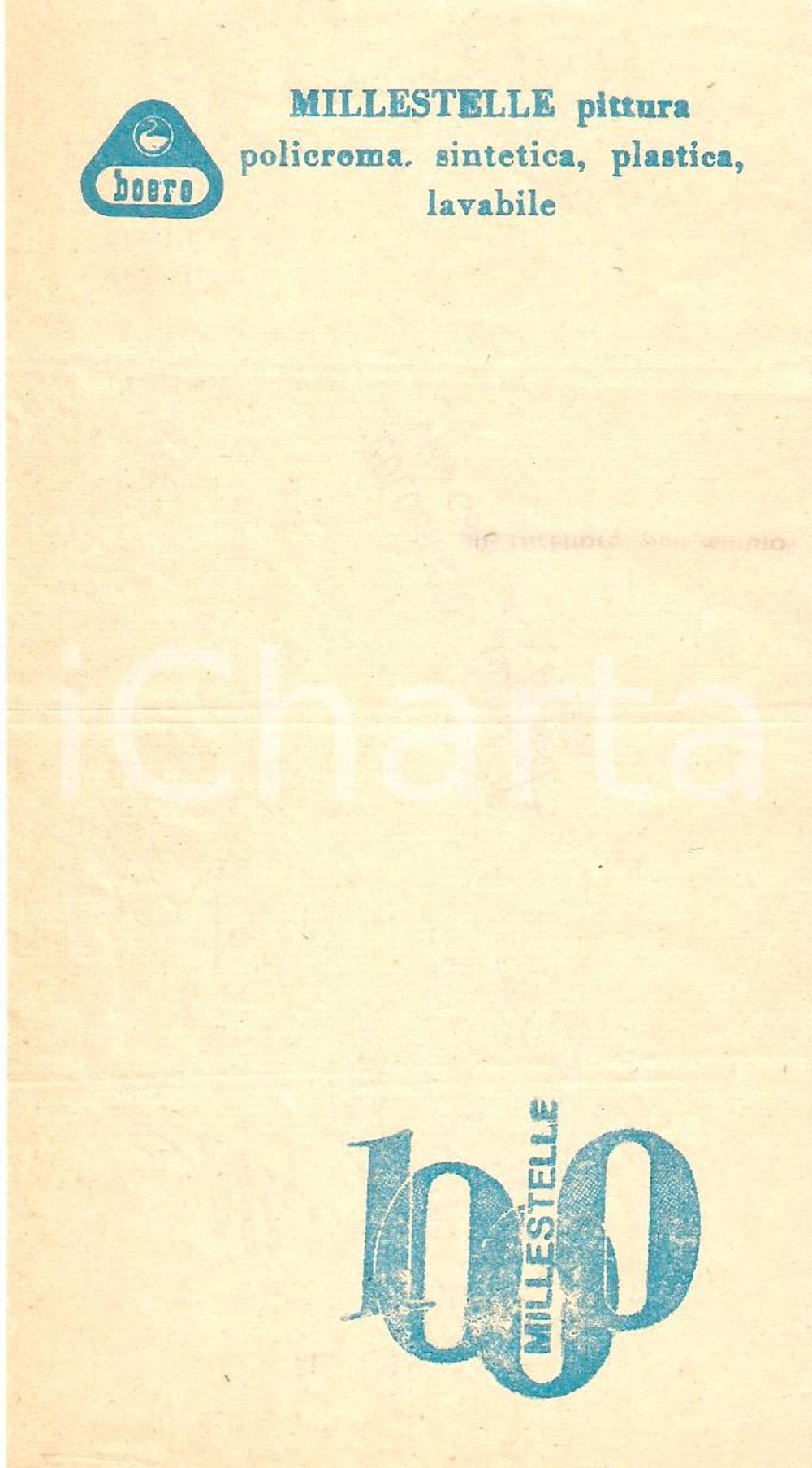 Materiale pubblicitario d’epoca 1965 ca PAVIA Colorificio ROGNONI Pittura BOERO Millestelle *Ricevuta 8x16 cm 1