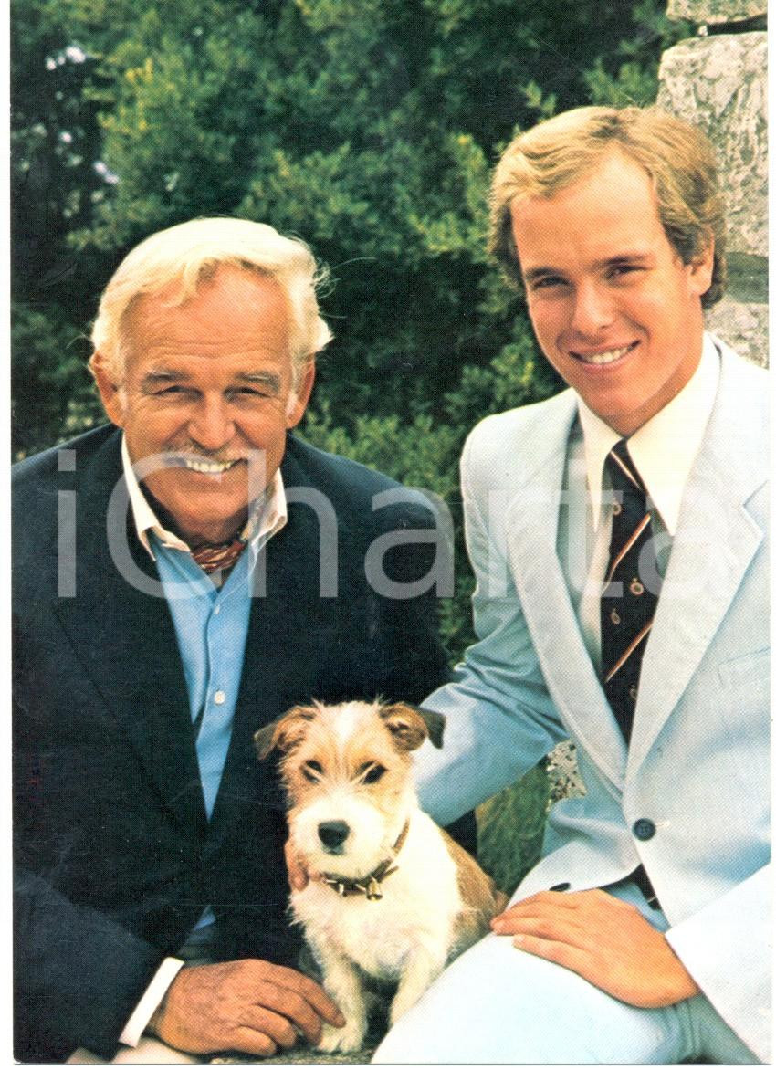 Cartolina originale da collezione 1975 ca PRINCIPATO MONACO Prince Souverain RAINIER III Prince Héréditaire ALBERT 1