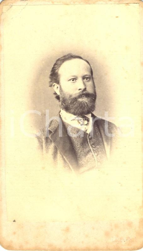 Fotografia d'epoca originale 1880 ca ORADEA / NAGYVARAD (RO) Ritratto di uomo in abito elegante *Foto LOJANEK 1