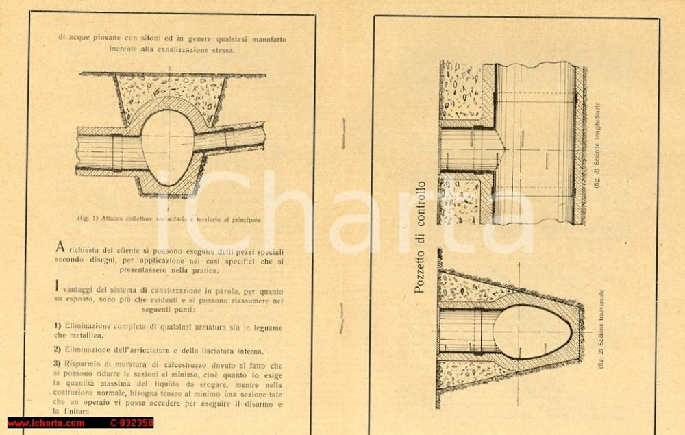 Materiale pubblicitario d’epoca 1929 SALONA D'ISONZO (GO) Canalizzazione Cementi Isonzo 1