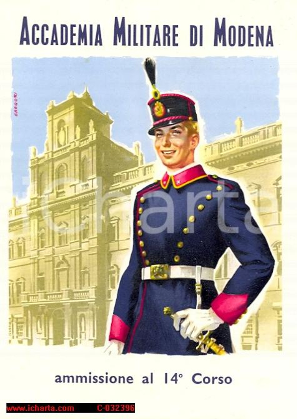 Oggetto da collezione cartaceo 1957 ACCADEMIA MILITARE DI MODENA 14Â° corso 1