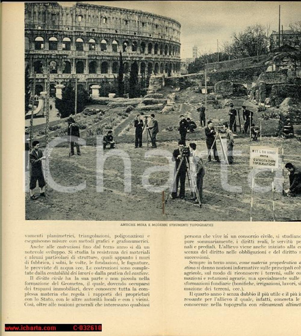 Oggetto da collezione cartaceo 1940 Giornata della Tecnica - Scuole per geometri 1