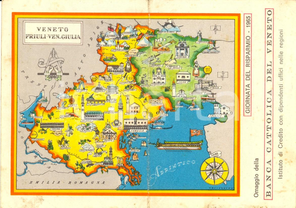 Oggetto da collezione cartaceo 1965  Banca Cattolica del Veneto, Calendario 1