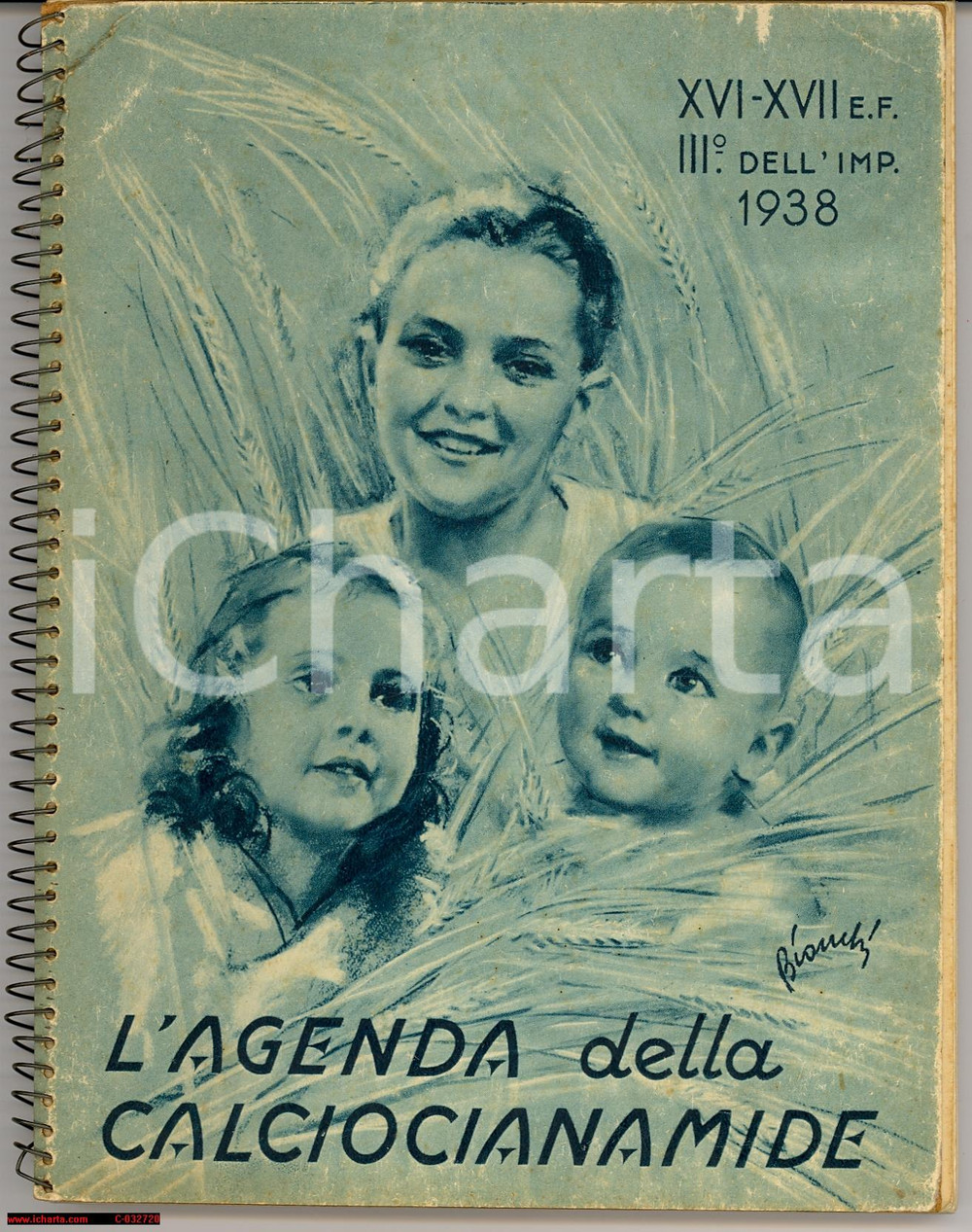 Oggetto da collezione cartaceo 1938 MILANO Agenda della CALCIOCIANAMIDE Illustrata 1