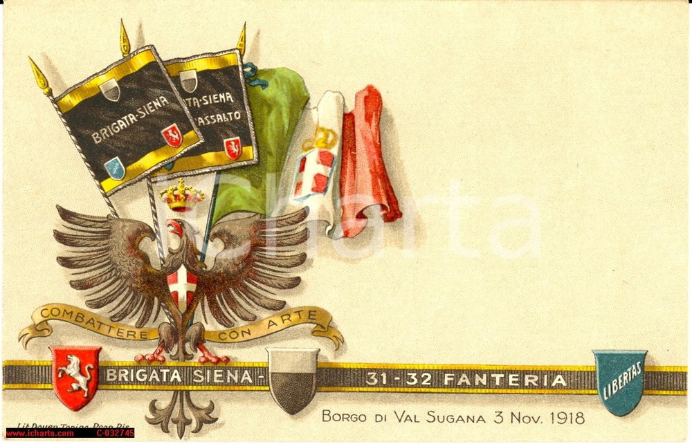 Cartolina originale da collezione 1918 Brigata Siena *31 - 32Â° Fanteria *Val Sugana 1