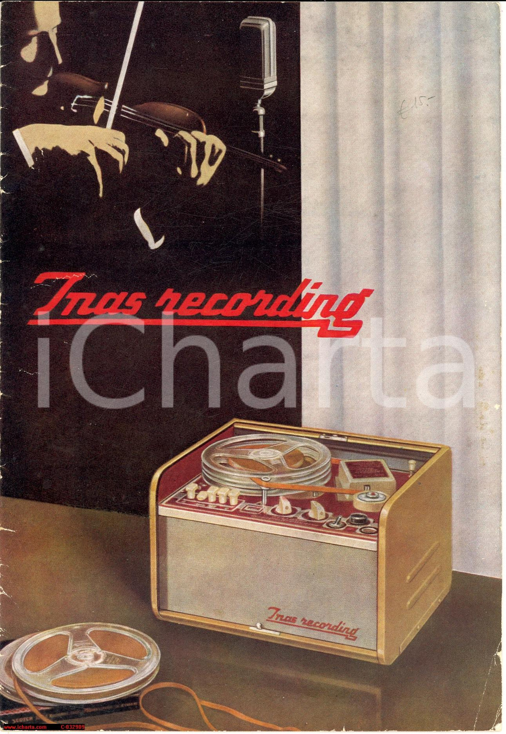 Materiale pubblicitario d’epoca 1950 INAS RECORDING Opuscolo pubblicitario 1