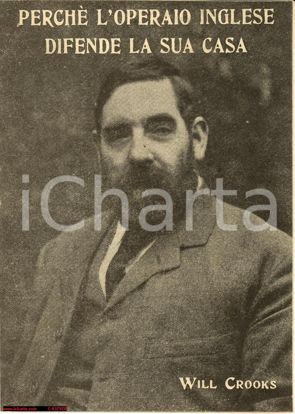 Libro, pubblicazione d'epoca 1917 Will Crooks UK Labour Statesman *Edizione Italiana 1