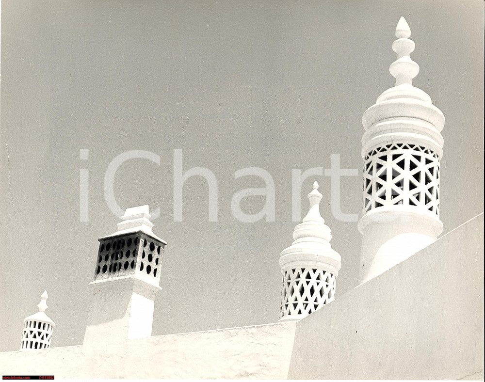 Fotografia d epoca originale 1950 PORTOGALLO ALBUFEIRA ALGARVE Chimneys REAL PHOTO 1