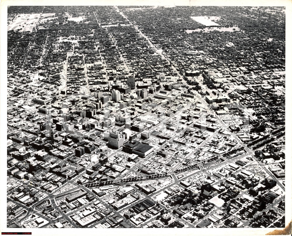 Fotografia d'epoca originale 1965 USA, Colorado, Denver, aerial view, E. Galloway 1