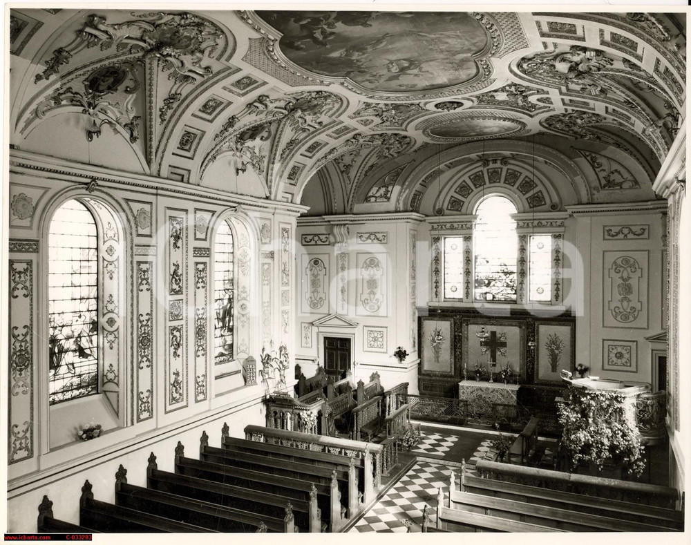 Fotografia d epoca originale 1960 circa GREAT WITLEY UK Chiesa barocca ST. MICHAEL 1