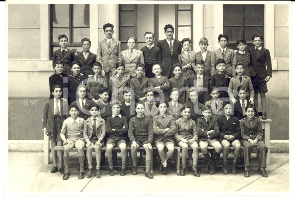 Fotografia d epoca originale 1930 ca MILANO Classe maschile al primo anno di istituto Foto FARABOLA 1