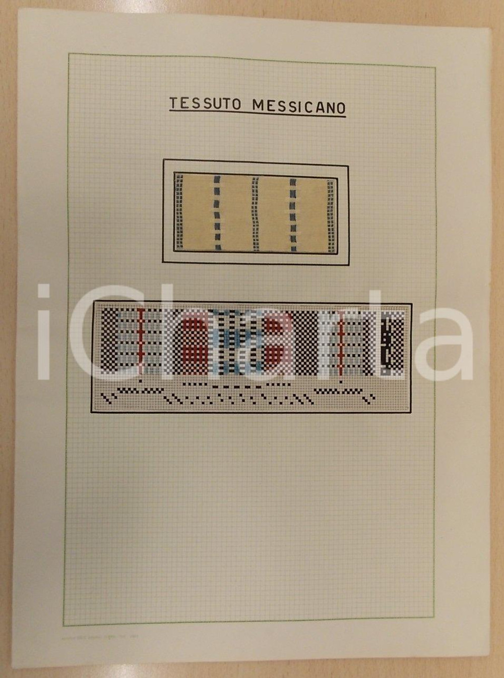 Oggetto da collezione cartaceo 1939 BERGAMO Angelo GALIGNANI Studi su campionari tessili - Tessuto messicano 1
