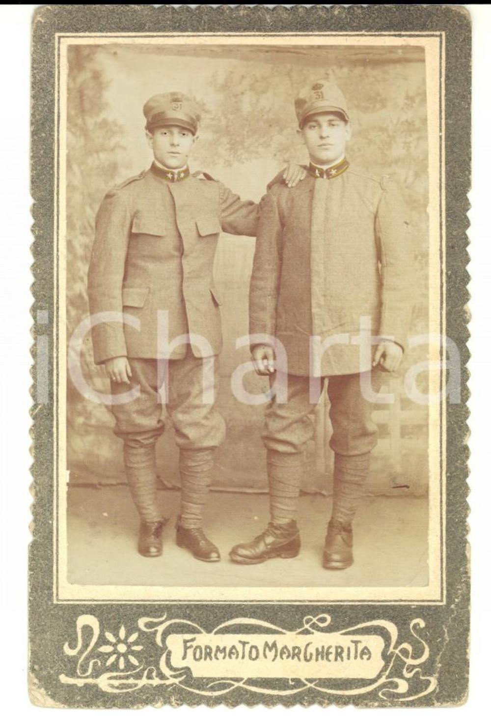 Fotografia d'epoca originale 1915 ca WW1 Ritratto di militari del 31Â° Reggimento Fanteria *Fotografia 1