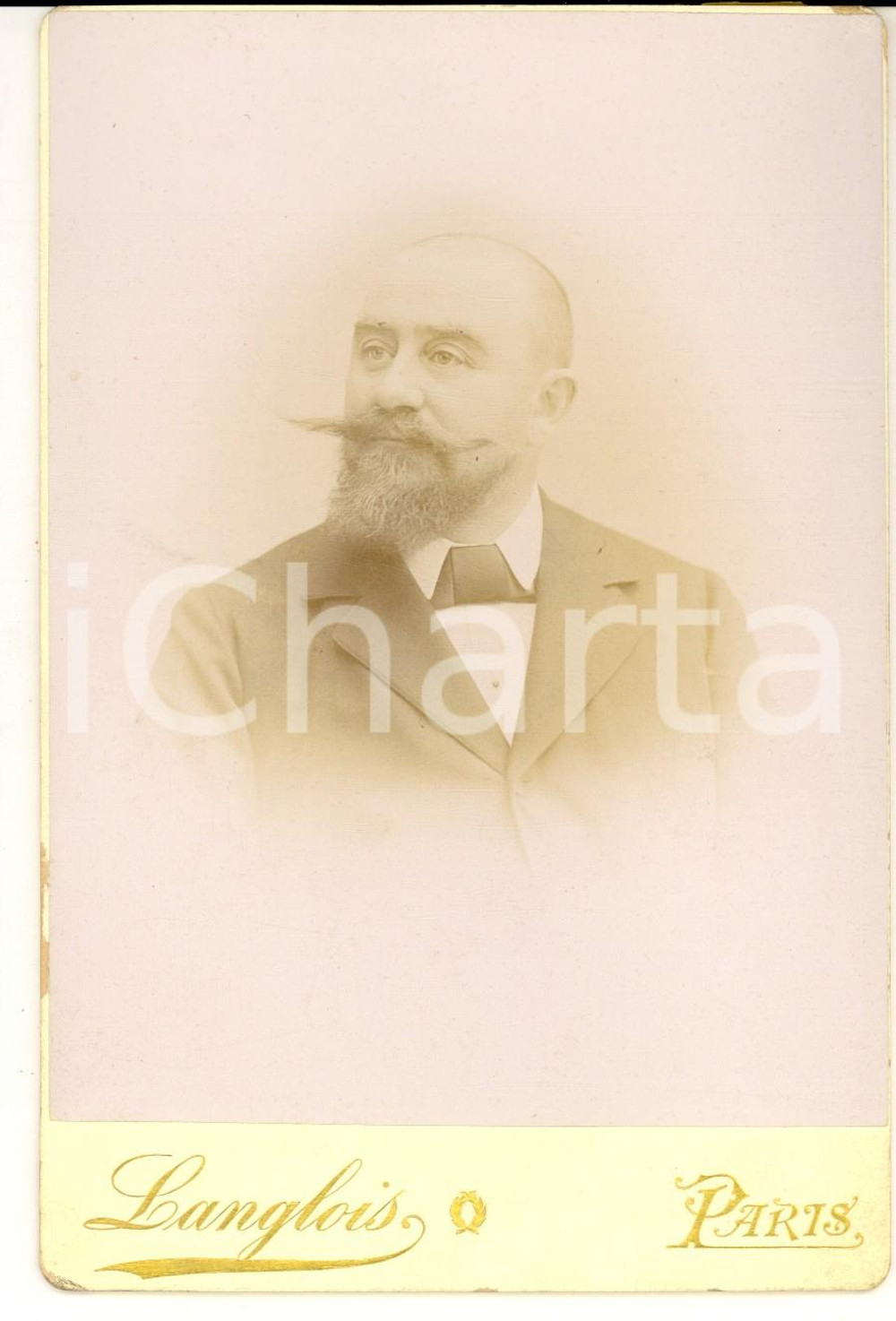 Fotografia d'epoca originale 1910 ca PARIGI (F) Ritratto maschile in abito scuro *Fotografia LANGLOIS 1