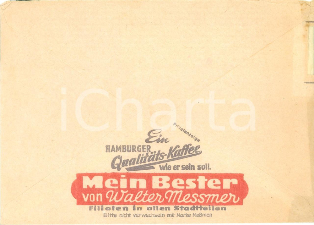 Materiale pubblicitario d’epoca 1964 HAMBURG (DE) Walter MESSMER Ein QualitÃ¤ts-Kaffee *Busta intestata 1