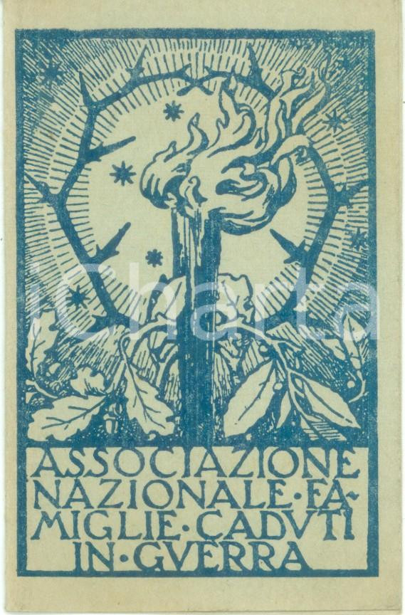 Oggetto da collezione cartaceo 1957 VALENZA Cristina PERRONE Associazione Nazionale Famiglie Caduti *Tessera 1