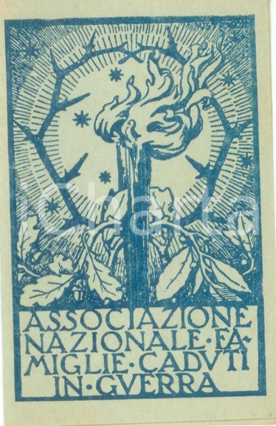 Oggetto da collezione cartaceo 1957 VALENZA Angelo TERZAGO Associazione Nazionale Famiglie Caduti *Tessera 1