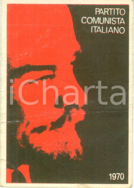 Oggetto da collezione cartaceo 1970 PARTITO COMUNISTA ITALIANO Tessera d'iscrizione ritratto LENIN *Danneggiata 1