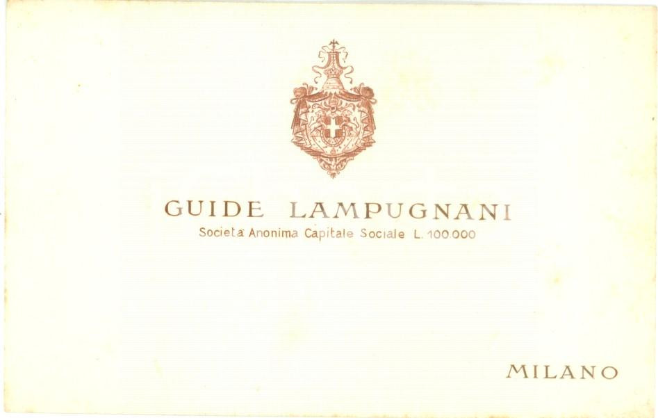 Oggetto da collezione cartaceo 1930 ca MILANO Guide di Giovanni LAMPUGNANI *Biglietto pubblicitario (7) 1