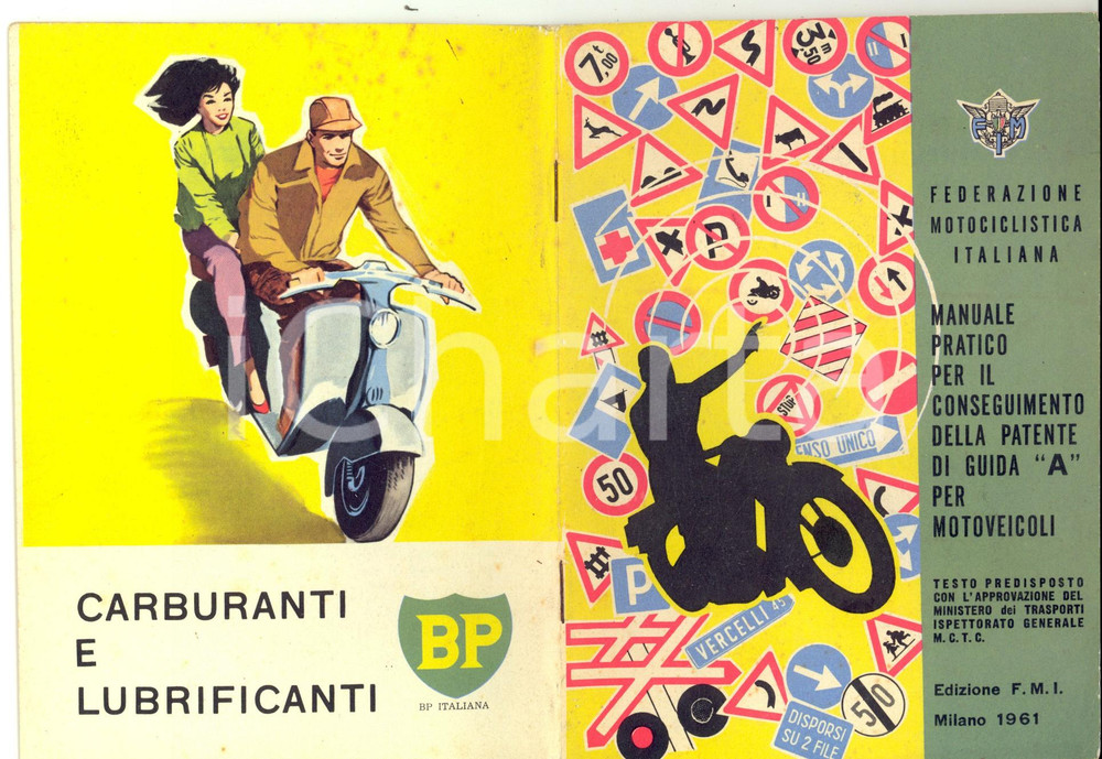 Libro, pubblicazione d'epoca 1961 Federazione Motociclistica Italiana - Manuale pratico per patente A 1