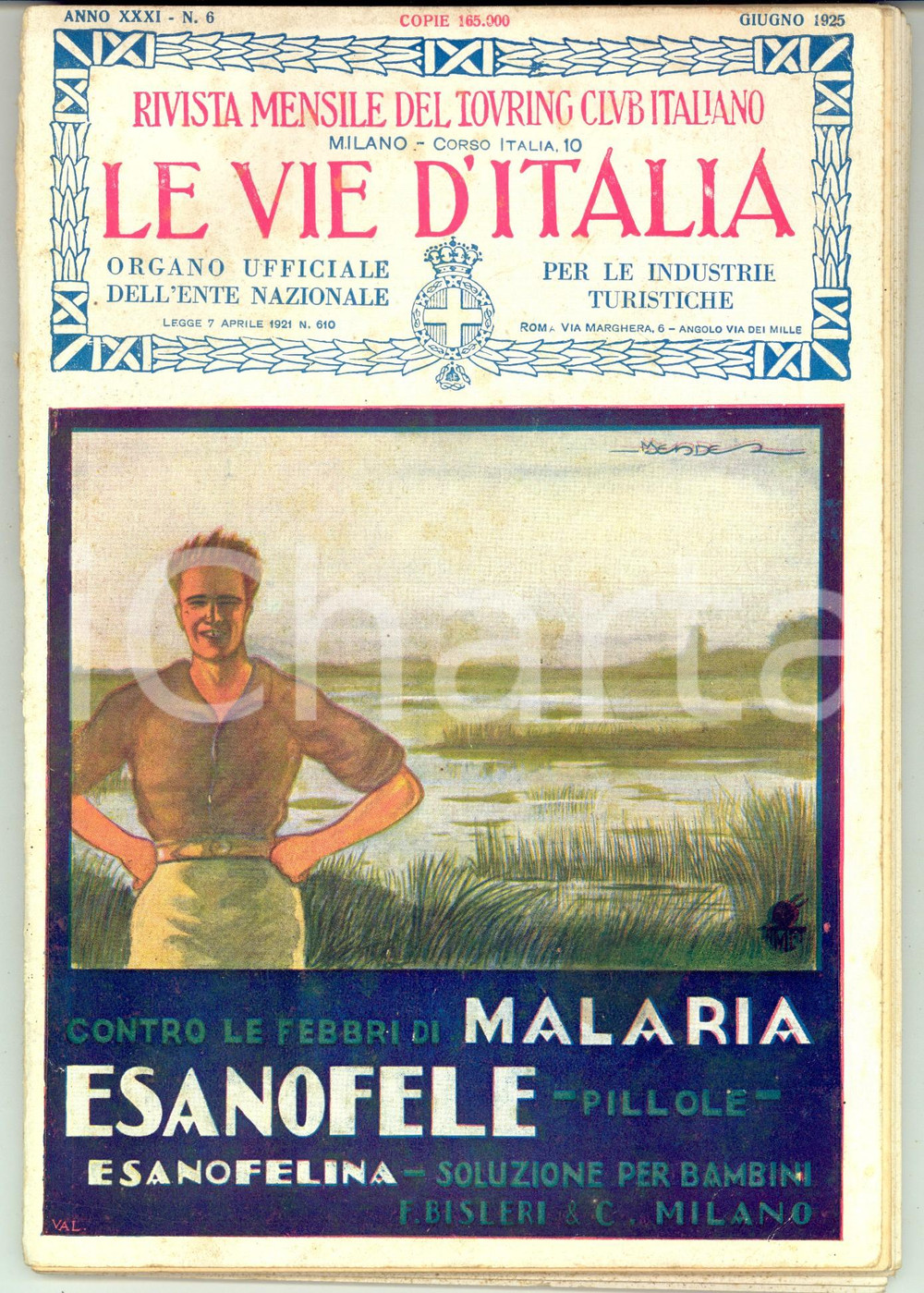 Giornale, rivista storica 1925 TOURING CLUB ITALIANO Nuovi scavi a POSTUMIA *Anno XXXI nÂ° 6 ESANOFELE 1