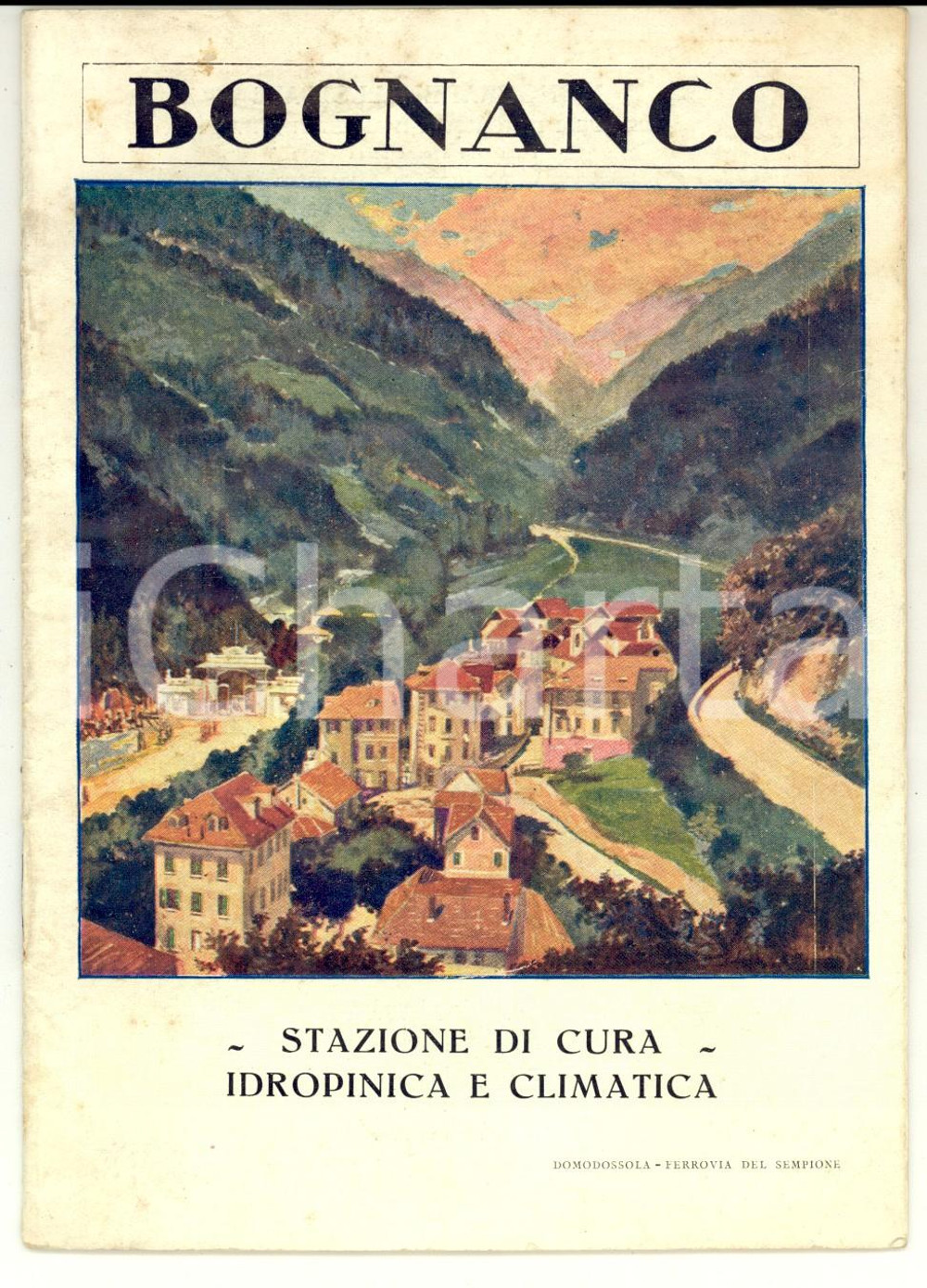 Materiale pubblicitario d’epoca 1930 ca BOGNANCO (VB) Libretto turistico ILLUSTRATO 18 pp. DANNEGGIATO 1