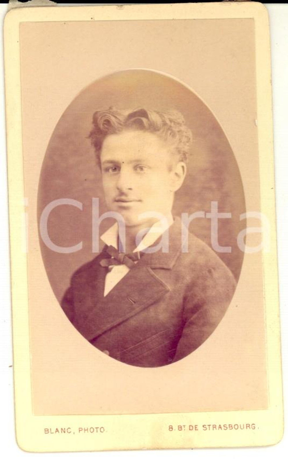 Fotografia d'epoca originale 1877 PARIS Portrait di M. RAVENEAU *Photographie BLANC VINTAGE CDV 1