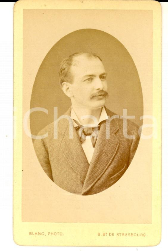 Fotografia d'epoca originale 1877 PARIS Portrait di M. FANCEL *Photographie BLANC 1