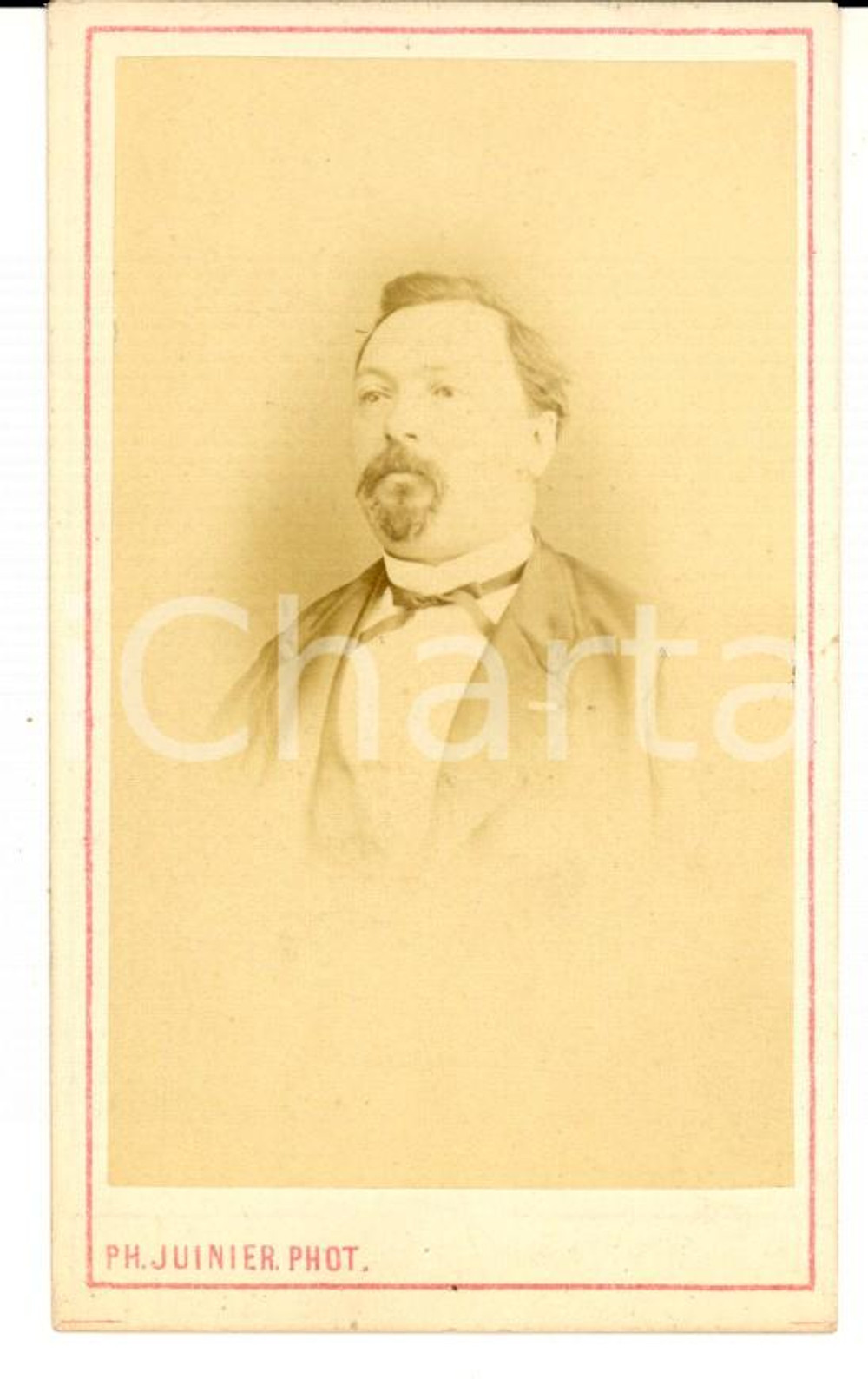 Fotografia d'epoca originale 1870 ca PARIS Ritratto maschile con completo *Fotografia JUINIER CDV 1