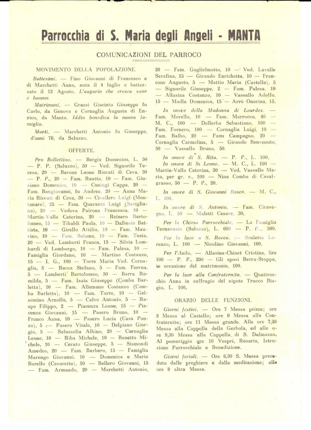 Giornale, rivista storica 1945 MANTA CN Don Giuseppe SCALAFIOTTI e la rappresaglia nazista Bollettino 1