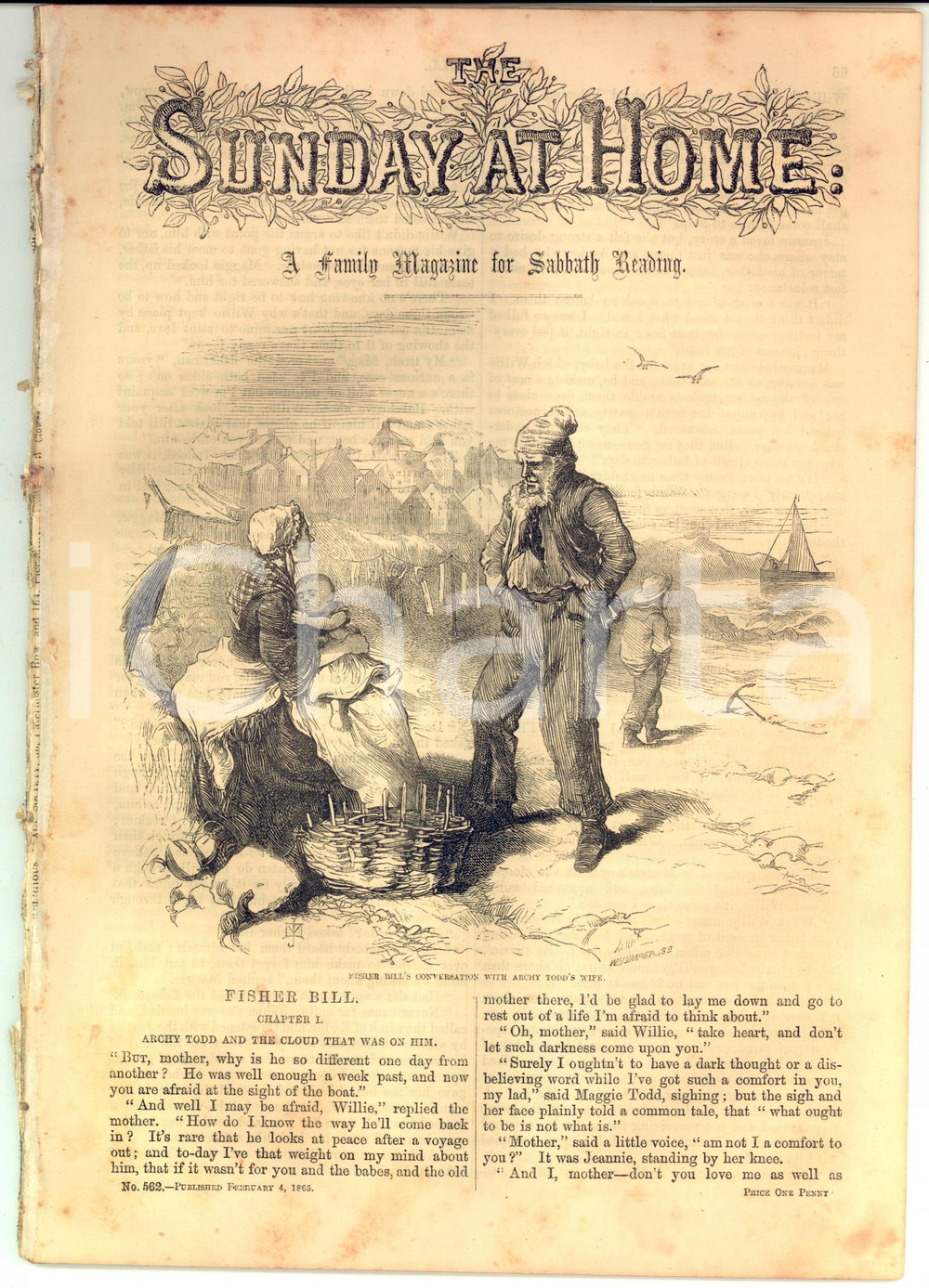 Giornale, rivista storica 1865 LONDON The Sunday at Home  Fisher Bill chap.1 RELIGIOUS TRACT SOCIETY 1