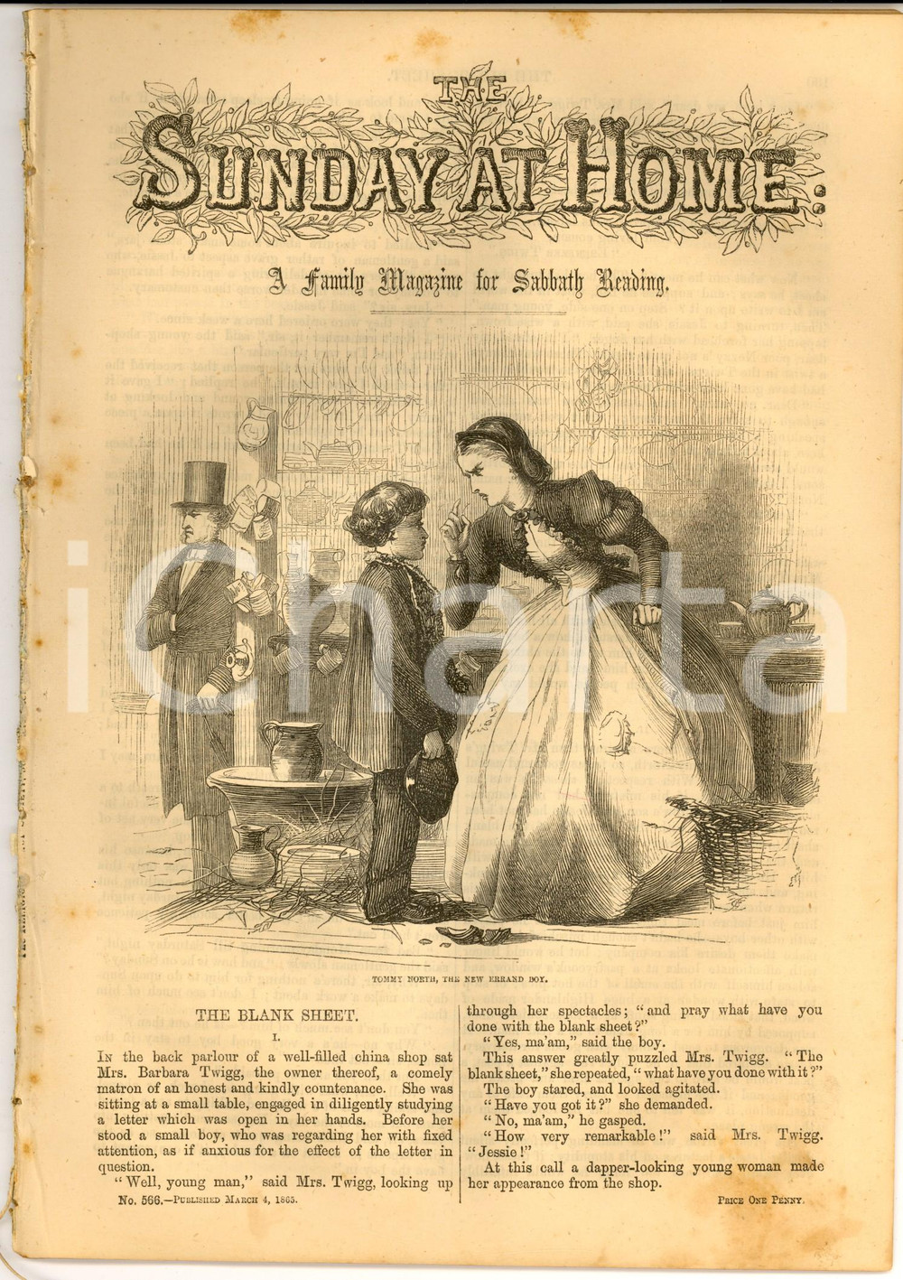 Giornale, rivista storica 1865 LONDON The Sunday at Home  The blank sheet RELIGIOUS TRACT SOCIETY 1