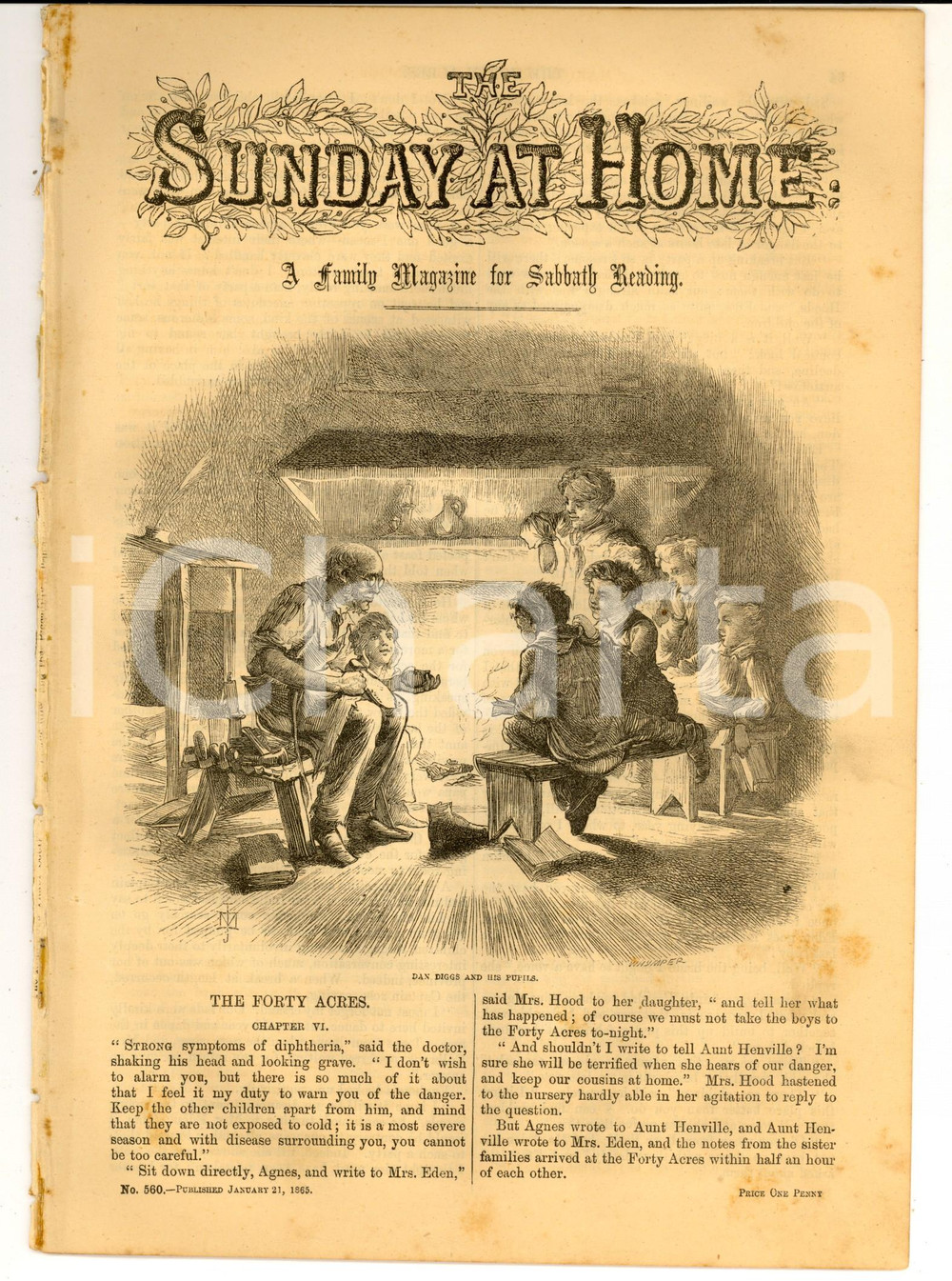 Giornale, rivista storica 1865 LONDON The Sunday at Home The forty acres ch. VI RELIGIOUS TRACT SOCIETY 1