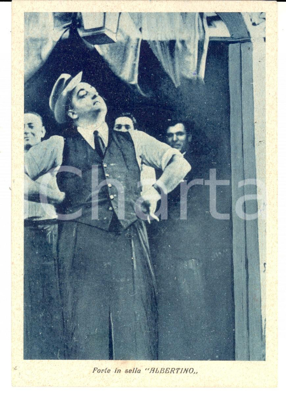 Cartolina originale da collezione 1938 CINEMA Forza in sella ALBERTINO *Cartolina postale FG VG RARA 1