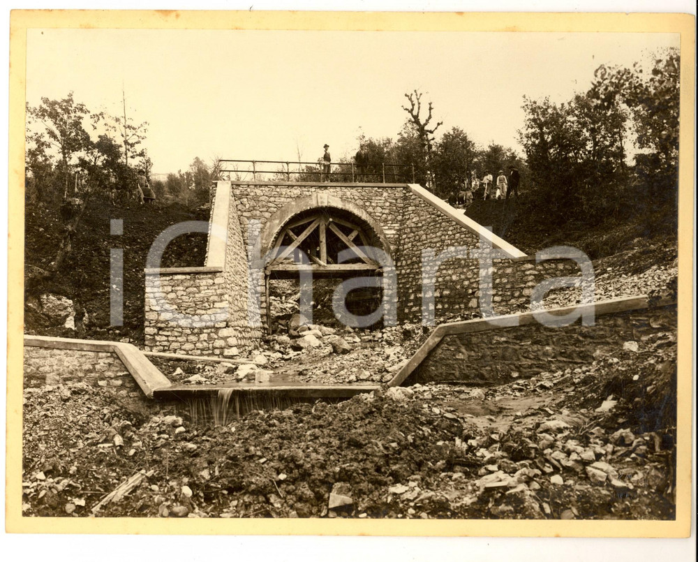 Fotografia d epoca originale 1925 ca STRADA DEL BRALLO PV Veduta con ponticello Foto artistica SCARANI 1