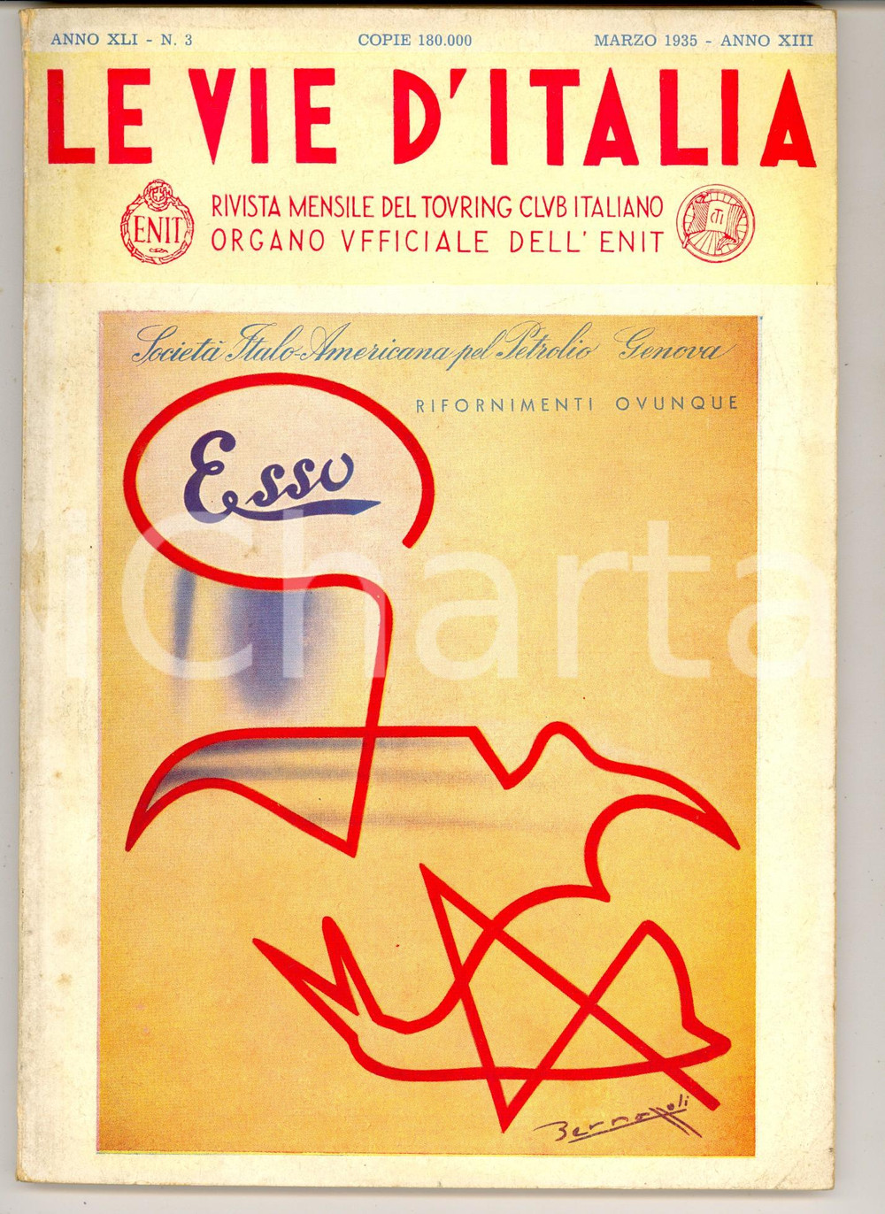 Giornale, rivista storica 1935 LE VIE D ITALIA TCI Basilica di SAN PIERO A GRADO Anno XLI n. 3 ESSO 1